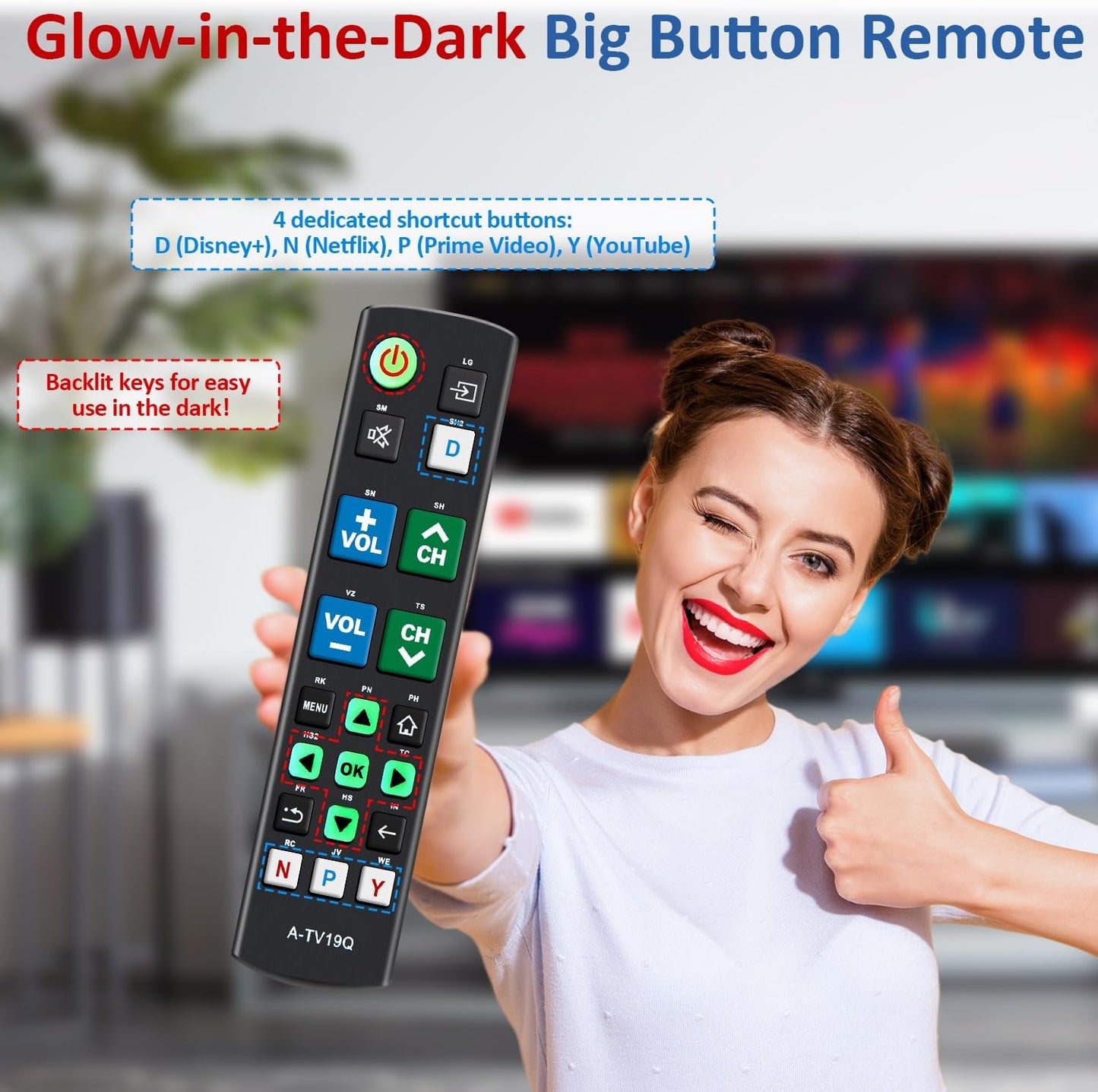 Universal Big Button TV Remote Replacement