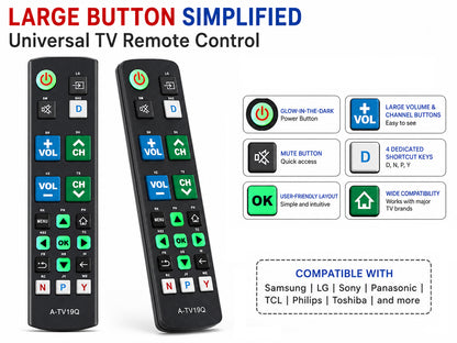 Universal Big Button TV Remote Replacement