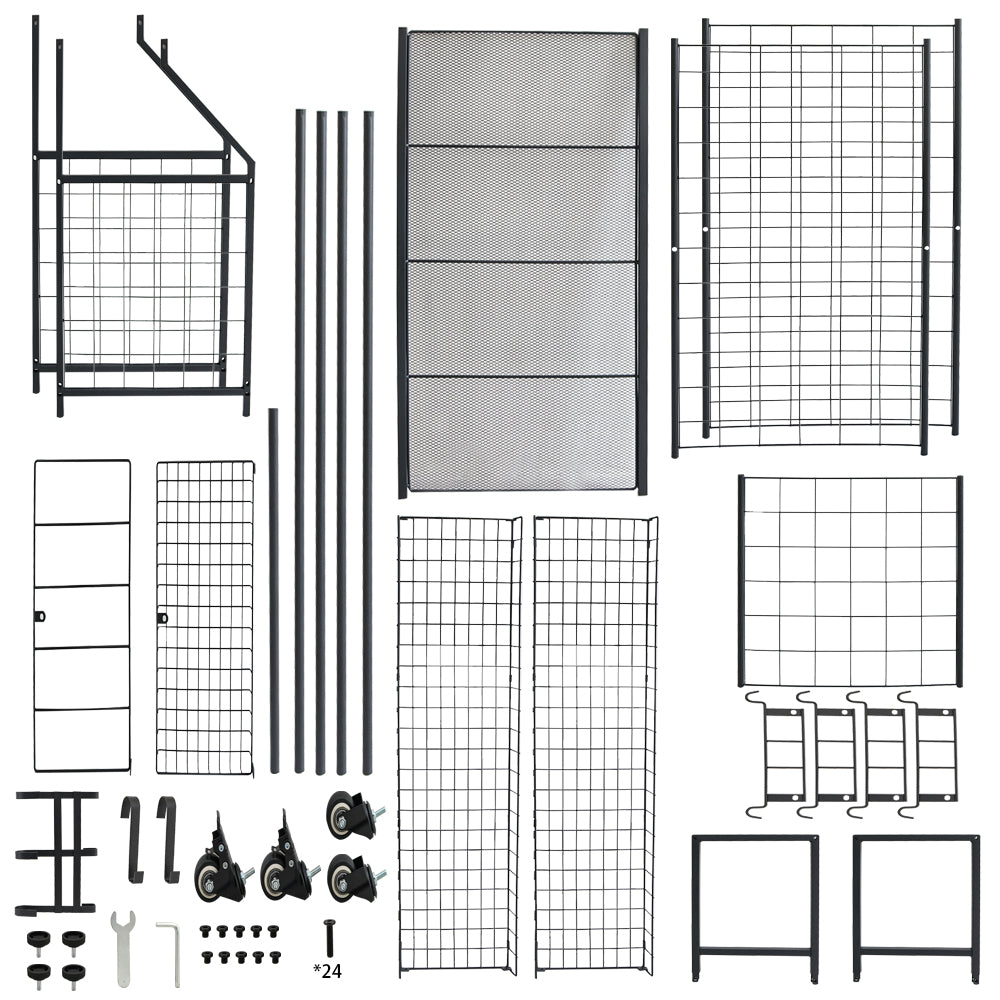 Sports Equipment Organizer Storage with Wheels Multi-Sport Garage Gym
