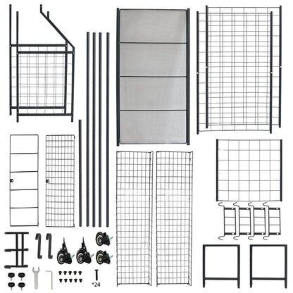 Sports Equipment Organizer Storage with Wheels Multi-Sport Garage Gym