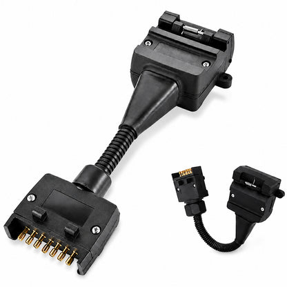 7 Pin Flat Plug To 12 Female Socket Adaptor Trailer Connector