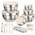 26PCS Mixing Bowls Set Stainless Steel with Lids & Kitchen Tools