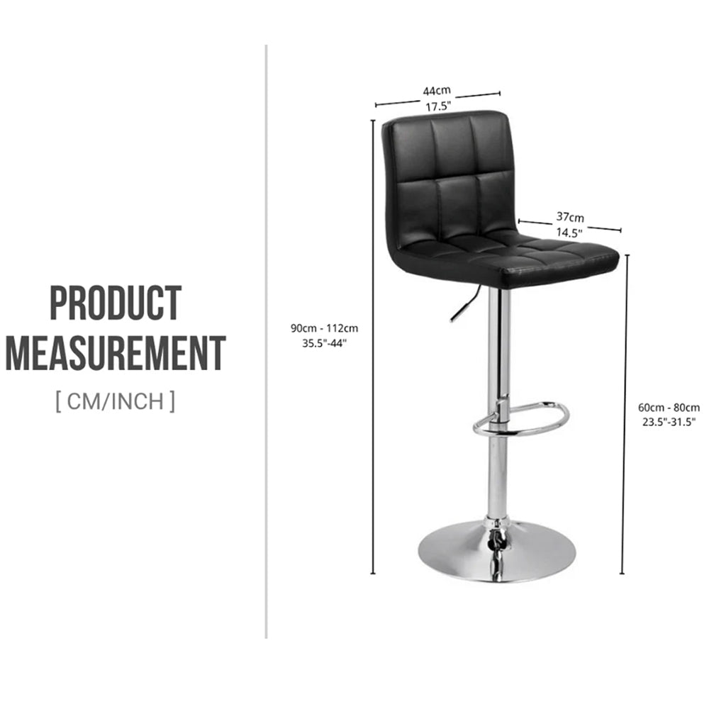 Adjustable Bar Stools  Black (Set of 2)