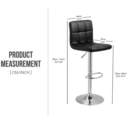 Adjustable Bar Stools  Black (Set of 2)