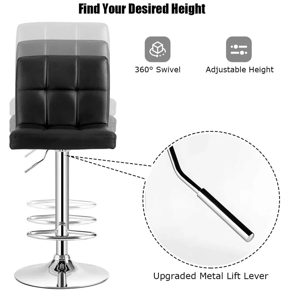 Adjustable Bar Stools  Black (Set of 2)