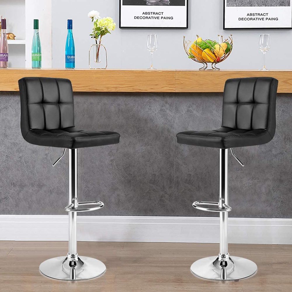 Adjustable Bar Stools  Black (Set of 2)
