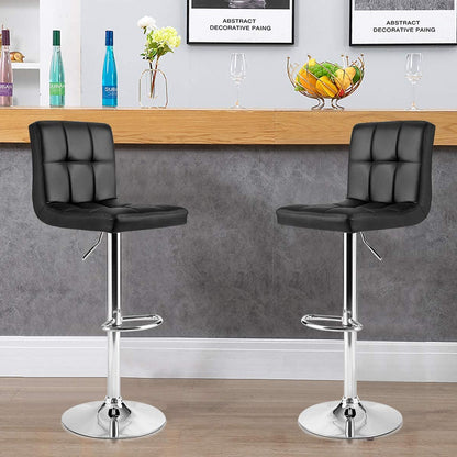 Adjustable Bar Stools  Black (Set of 2)