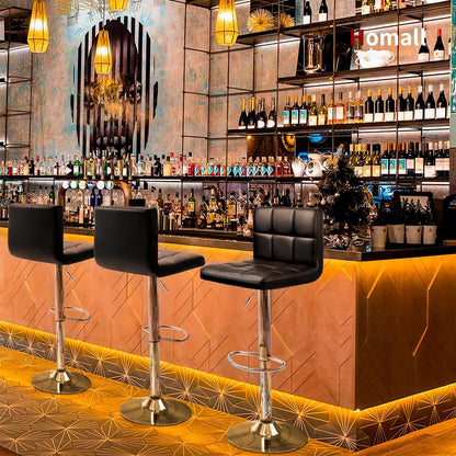 Adjustable Bar Stools  Black (Set of 2)
