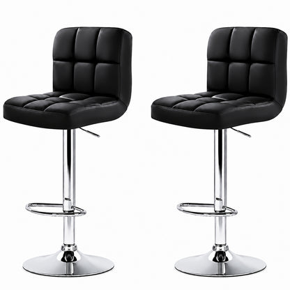 Adjustable Bar Stools  Black (Set of 2)