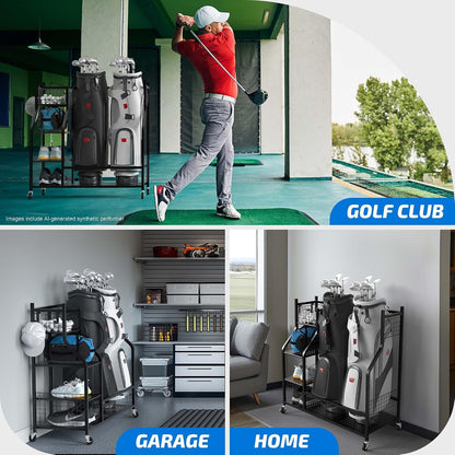 Golf Bag Holder Club Organizer Rack