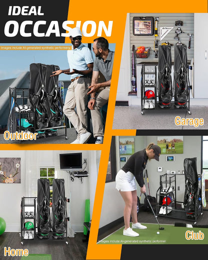 Golf Bag Holder Club Organizer Rack