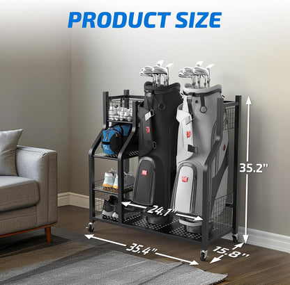 Golf Bag Holder Club Organizer Rack