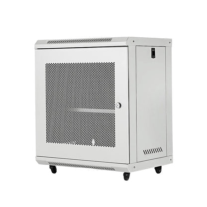 12U Network Server Cabinet Wall Mount Data Rack Enclosure 19 Inch Deep with Locking Glass Door