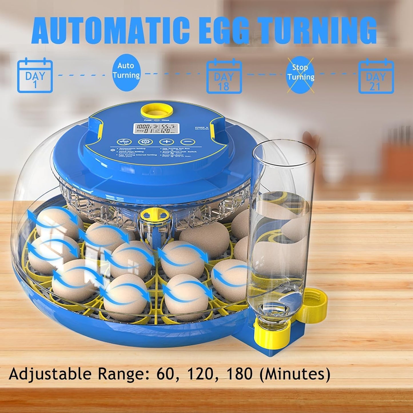 18 Eggs Incubator Hatcher Breeder Automatic Egg Hatching Chicken Duck Bird
