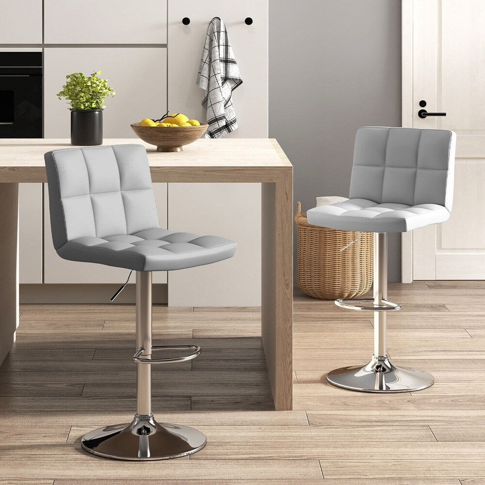 Adjustable Bar Stools Grey (Set of 2)