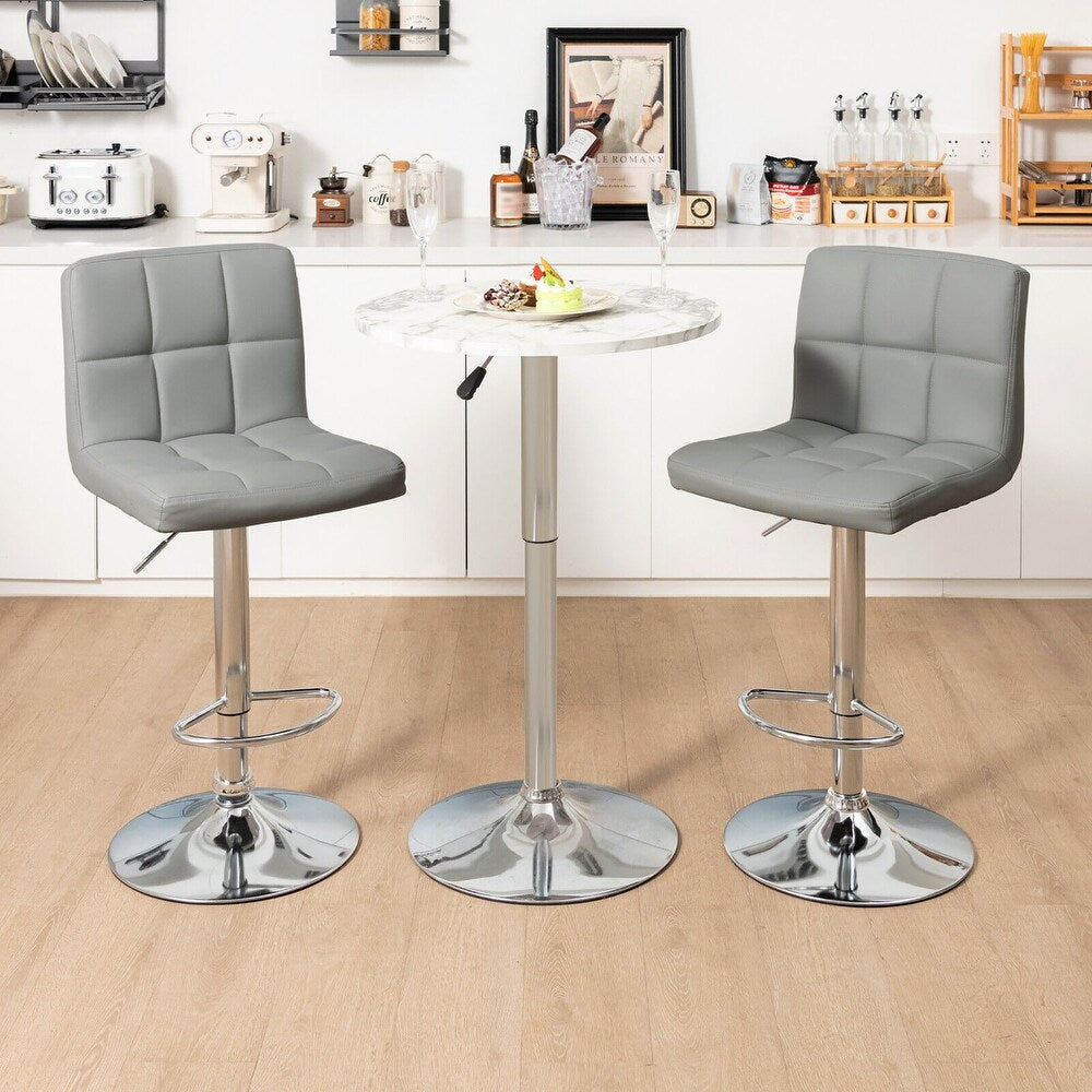 Adjustable Bar Stools Grey (Set of 2)