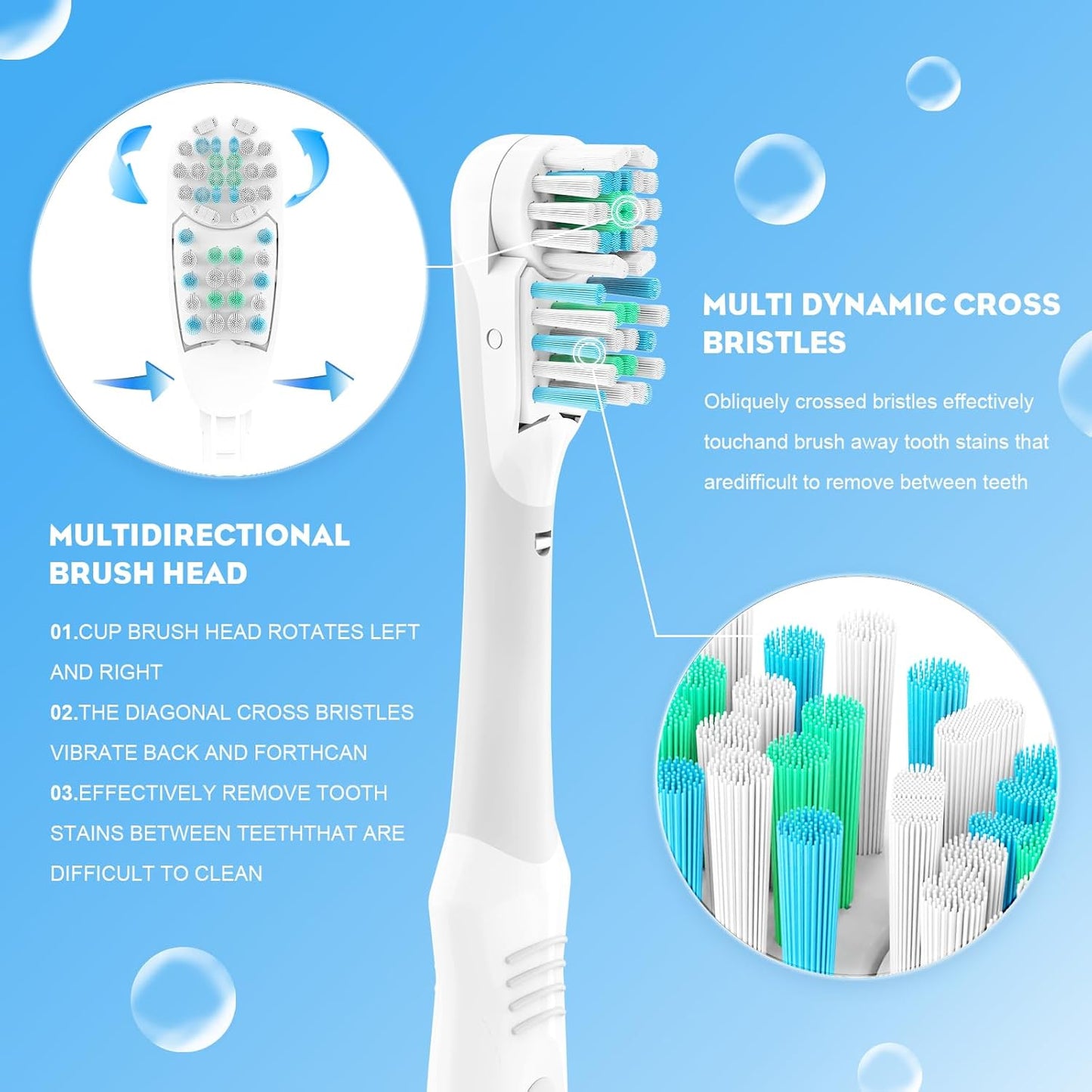16Pcs Dual Electric Toothbrush Replacement Heads for Oral-B 3733 4732 4734
