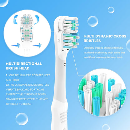 16Pcs Dual Electric Toothbrush Replacement Heads for Oral-B 3733 4732 4734