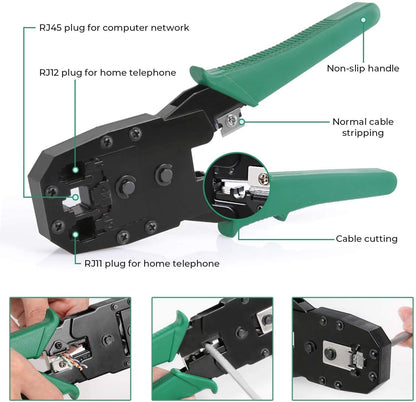 Network Ethernet LAN Kit Cable Tester Crimper Plier Tool