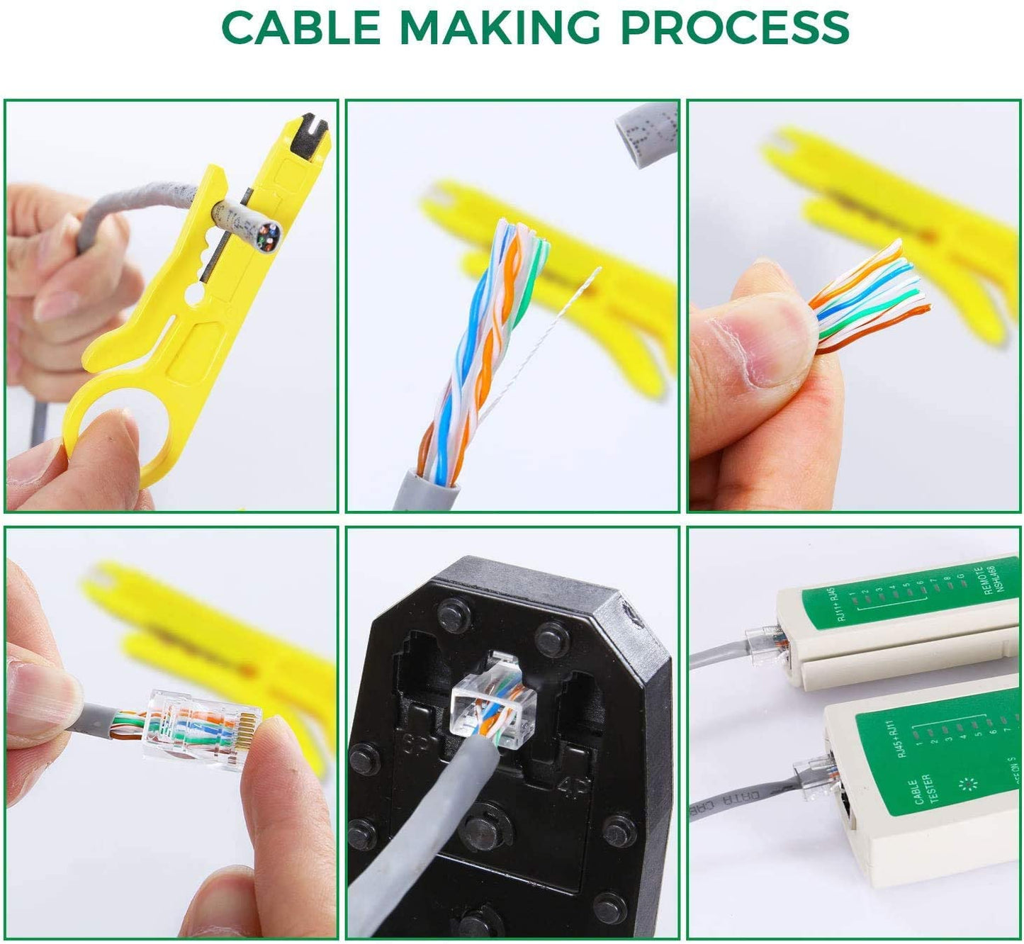 Network Ethernet LAN Kit Cable Tester Crimper Plier Tool