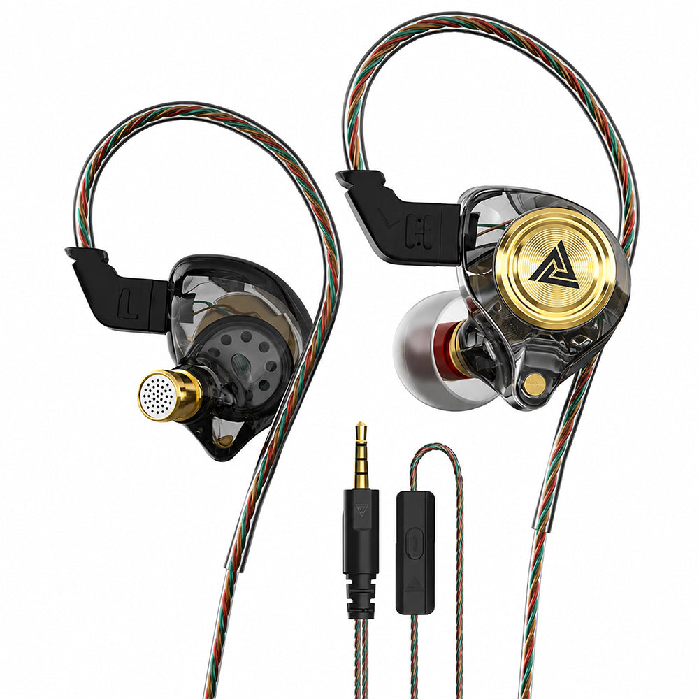 Wired Stereo Earphones In-Ear Earbuds w/On-Cable Mic For Phones Black