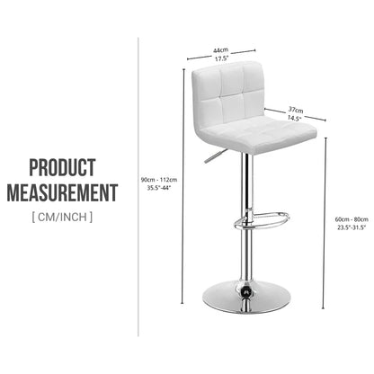 Adjustable Bar Stools  White (Set of 2)