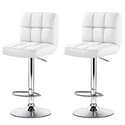 Adjustable Bar Stools  White (Set of 2)