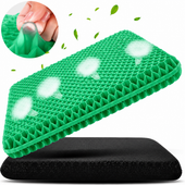 Double Layer Gel Honeycomb Seat Cushion – Breathable Cooling Chair Pad with Removable Non-Slip Cover for Office, Car and Home