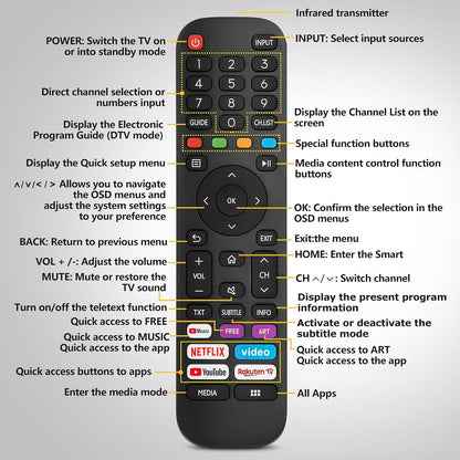 EN-2G30H Replacement Remote Control fit for Hisense TV