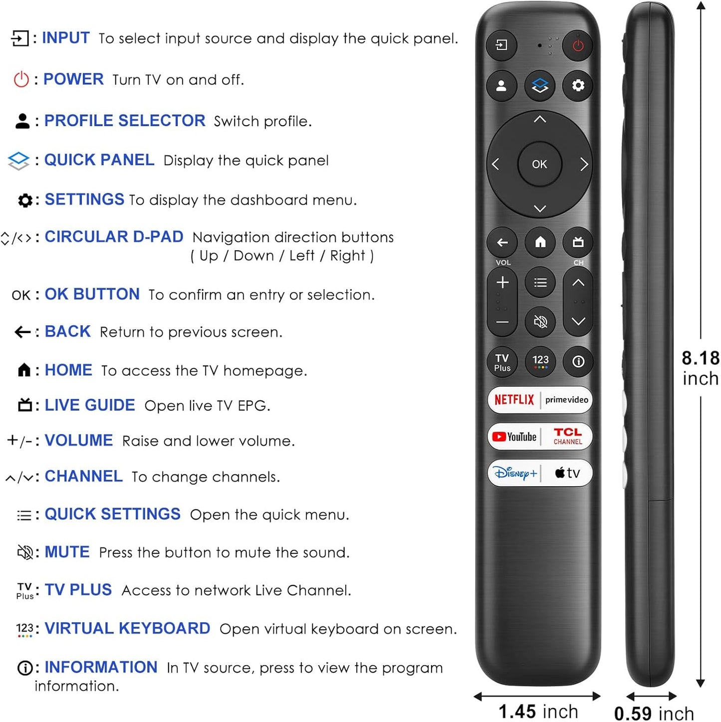 Universal Remote for TCL TV