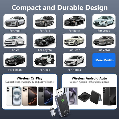 2 in 1 Wireless CarPlay Android Auto Adapter