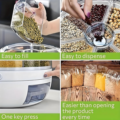 Toque Rice Storage Cereal Dispenser Grain Container Rotating Dry Food Box 10kg