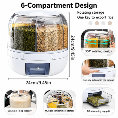 Toque Rice Storage Cereal Dispenser Grain Container Rotating Dry Food Box 10kg