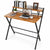 Folding Desk Foldable Computer Desk with Two Storage Shelves Walnut