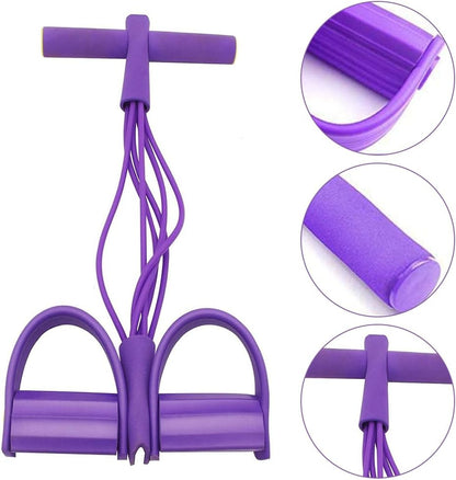6 Tube Resistance Band Ankle Puller Foot Pedal Fitness Exercise Rope-blue