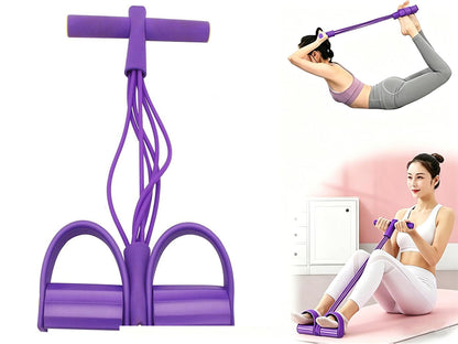 6 Tube Resistance Band Ankle Puller Foot Pedal Fitness Exercise Rope-blue