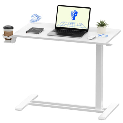 Overbed Bedside Table with Pneumatic Height Adjustment