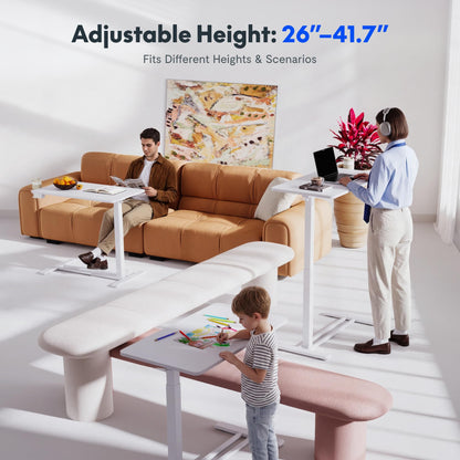 Overbed Bedside Table with Pneumatic Height Adjustment