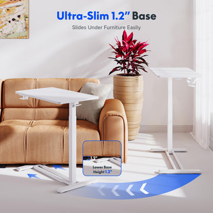 Overbed Bedside Table with Pneumatic Height Adjustment