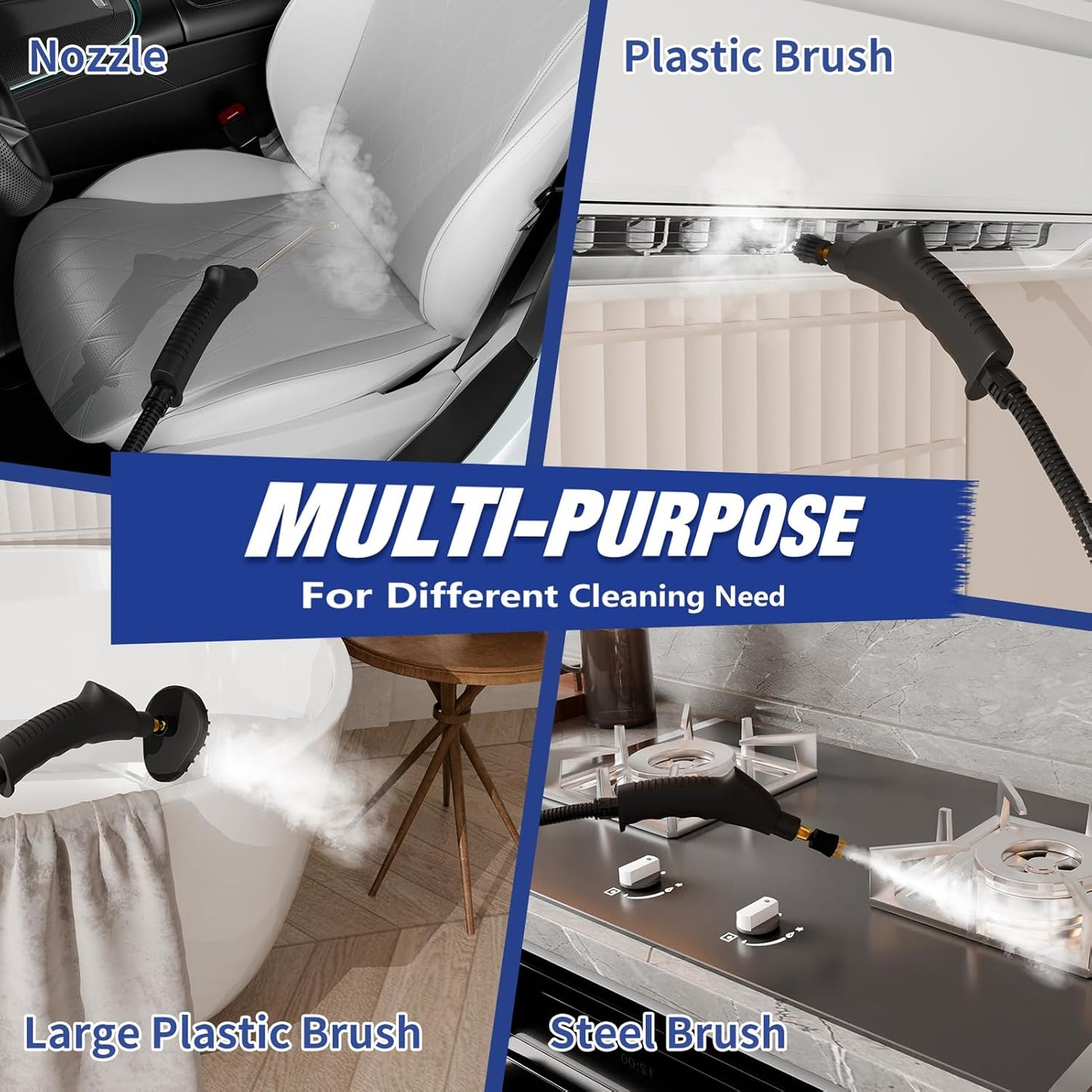 Handheld 2500W Steam Cleaner High Temperature Pressurized