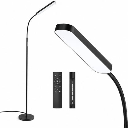 LED Floor Lamp with Remote, Touch Control, Dimmable Light & Adjustable Gooseneck