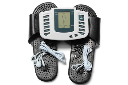 White tens machine massager with electrode pads attached