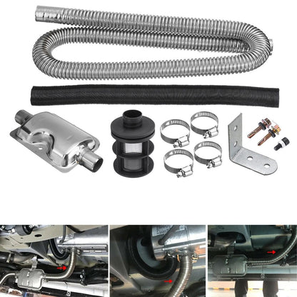 Diesel Heater Accessories – 100cm Stainless Steel Exhaust Muffler & Air Intake Kit (25mm)
