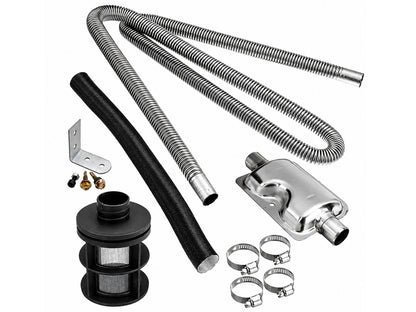 Diesel Heater Accessories – 100cm Stainless Steel Exhaust Muffler & Air Intake Kit (25mm)