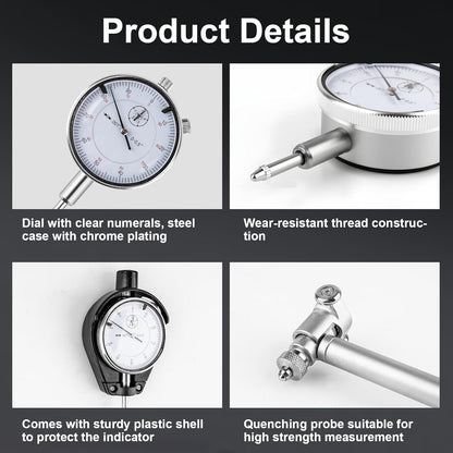 Dial Bore Gauge 50-160mm, Inner Diameter Measuring Tool with Bridge Guard