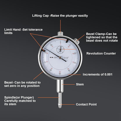 Dial Bore Gauge 50-160mm, Inner Diameter Measuring Tool with Bridge Guard