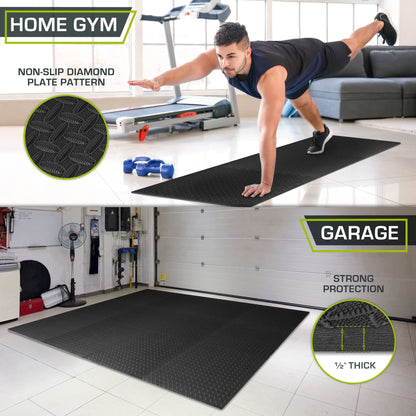EVA Interlocking Exercise Floor Mats Gym Flooring Mats 12 PCS