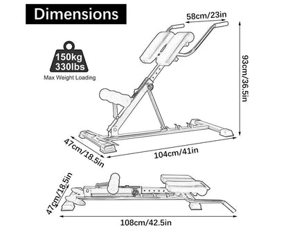 Adjustable Roman Chair Hyperextension Bench Back Extender