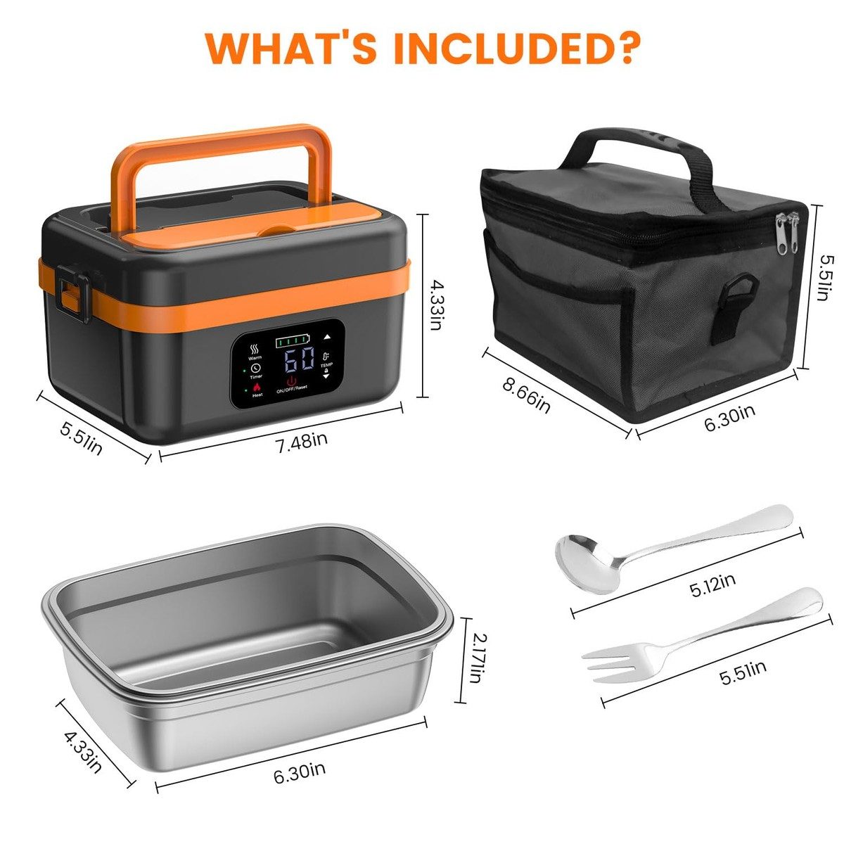 Electric Lunch Box Food Heater Food Warmer 1L