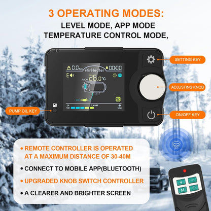 8KW Diesel Air Heater 12V with Bluetooth Control & LCD Display